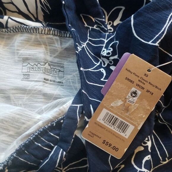 Patagonia Womens Navy Dress Chic Midi Athletic Summer Hiking Cotton Size XS NEW - Picture 3 of 5